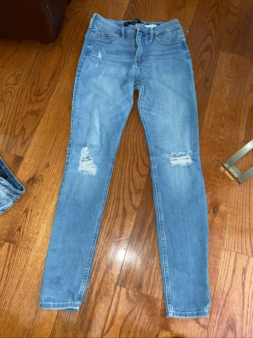 Hollister Light Blue Distressed Skinny Jeans